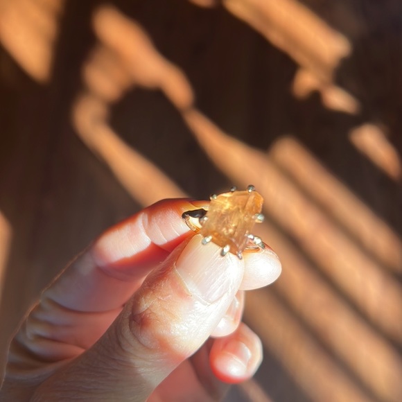 Variance Imperial Topaz Medium Stone 18K, 14K, Yellow and Rose Gold Ring 6.5 - Picture 5 of 9